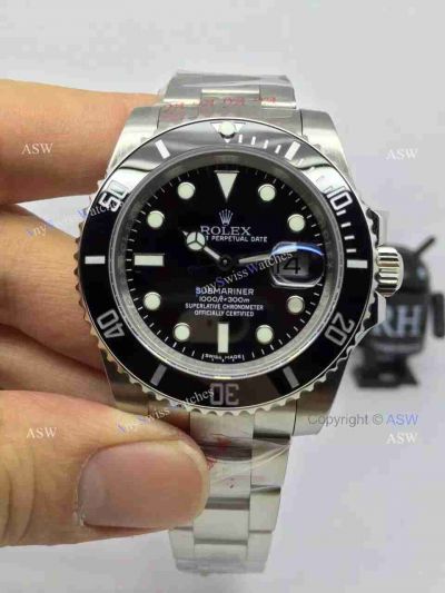 Swiss Replica Rolex Submariner ETA2836 Black Ceramic Watch / Noob Factory Watches